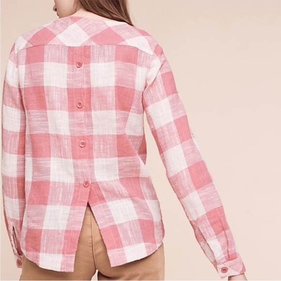 Cloth & Stone Pink Gingham Top - Picture 3 of 12